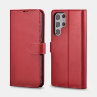 Samsung S22 Ultra - Custodia flip in vera pelle iCarer rosso (AKSM06) – Bild 1