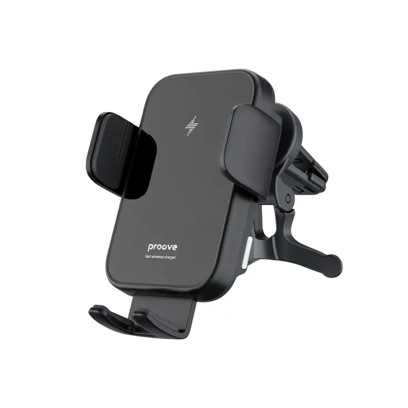 Supporto di ricarica wireless per auto Proove Triple Clamp Pro 15W, grigio
