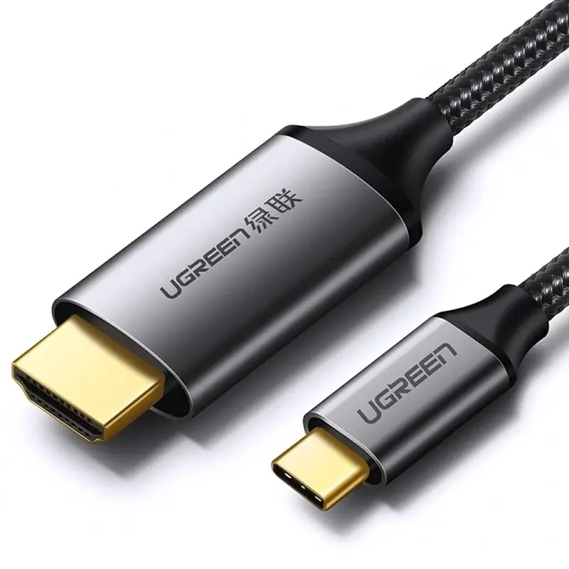 Ugreen - Câble HDMI USB-C vers HDMI 4K 1.5 m (MM142 / 50570), gris/noir