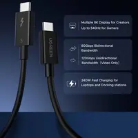 Ugreen - Câble Thunderbolt 5, 240W, 1 m USB-C 120Gbps, 16K@60Hz L703 noir – Bild 9