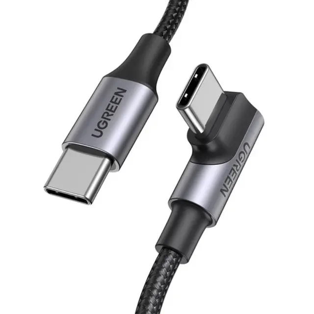 Ugreen - Cavo USB-C 100W PD 1 m angolato (US334 / 70643), nero/grigio