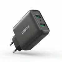Ugreen - Fast charger, 2x USB-A, 36W, CD161, black – Bild 1