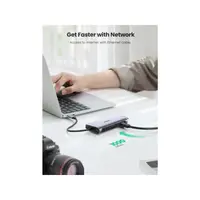 Ugreen - Hub USB-C 10-in-1 con audio, HDMI, VGA, LAN, SD/TF & PD (CM179 / 80133), grigio/nero – Bild 4