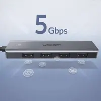 Ugreen – Hub USB-C 4 ports USB 3.0 avec port d'alimentation USB-C (CM219 / 70336), argent – Bild 3
