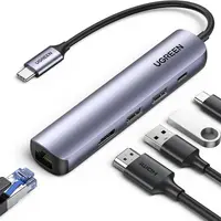 Ugreen - Hub USB-C 5-en-1 avec HDMI & Ethernet (CM418 / 10919), argenté/noir – Bild 1