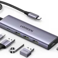Ugreen - Hub USB-C 5-in-1 con HDMI 4K@60Hz e 3x USB-A (CM511 / 15597), grigio/nero – Bild 6