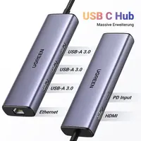 Ugreen - Hub USB-C 6-in-1 con HDMI, LAN e PD (CM512 / 15598), grigio/nero – Bild 6