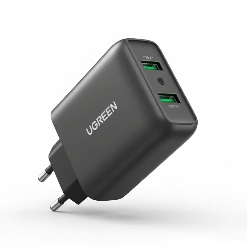 Ugreen - Schnellladegerät, 2x USB-A, 36W, CD161, Schwarz