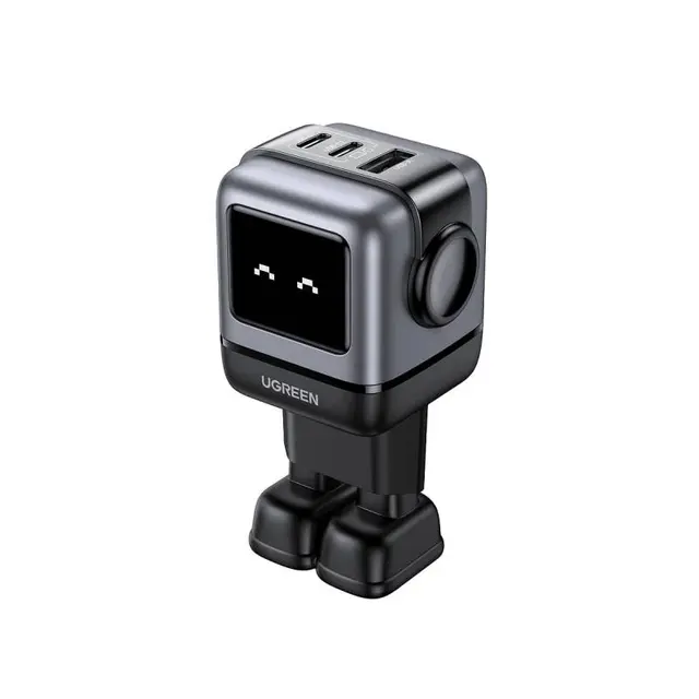 Ugreen - Uno RG a 3 porte 2x USB-C 1x USB-A Robot 65W, CD361, nero