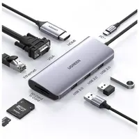 Ugreen - USB-C Hub 9-in-1 with HDMI, VGA, LAN, SD/TF & PD (CM179 / 40873), gray – Bild 1