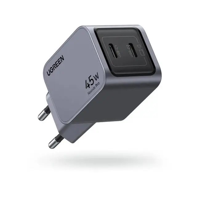 UGREEN - USB Fast Charger Nexode Pro 45W, Dual USB-C, GaN, X707, Grau